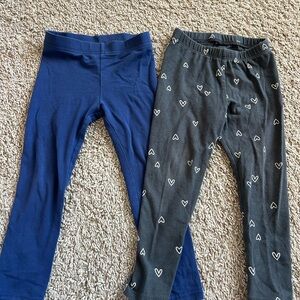 Blue and Gray Heart Print Leggings for Girls (2 Leggings included)